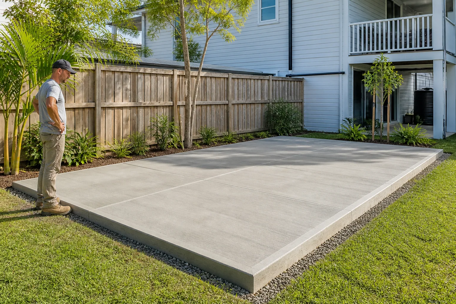New concrete slab beside a Queensland home